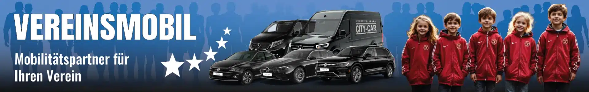 Banner-Vereinsmobil der Deal fürdeinen Verein bei der Autovermietung City-Car