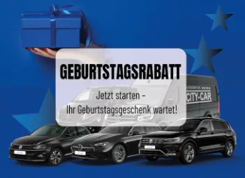 Sichere dir deinen Geburtstagsrabatt bei der Autovermietung City-Car